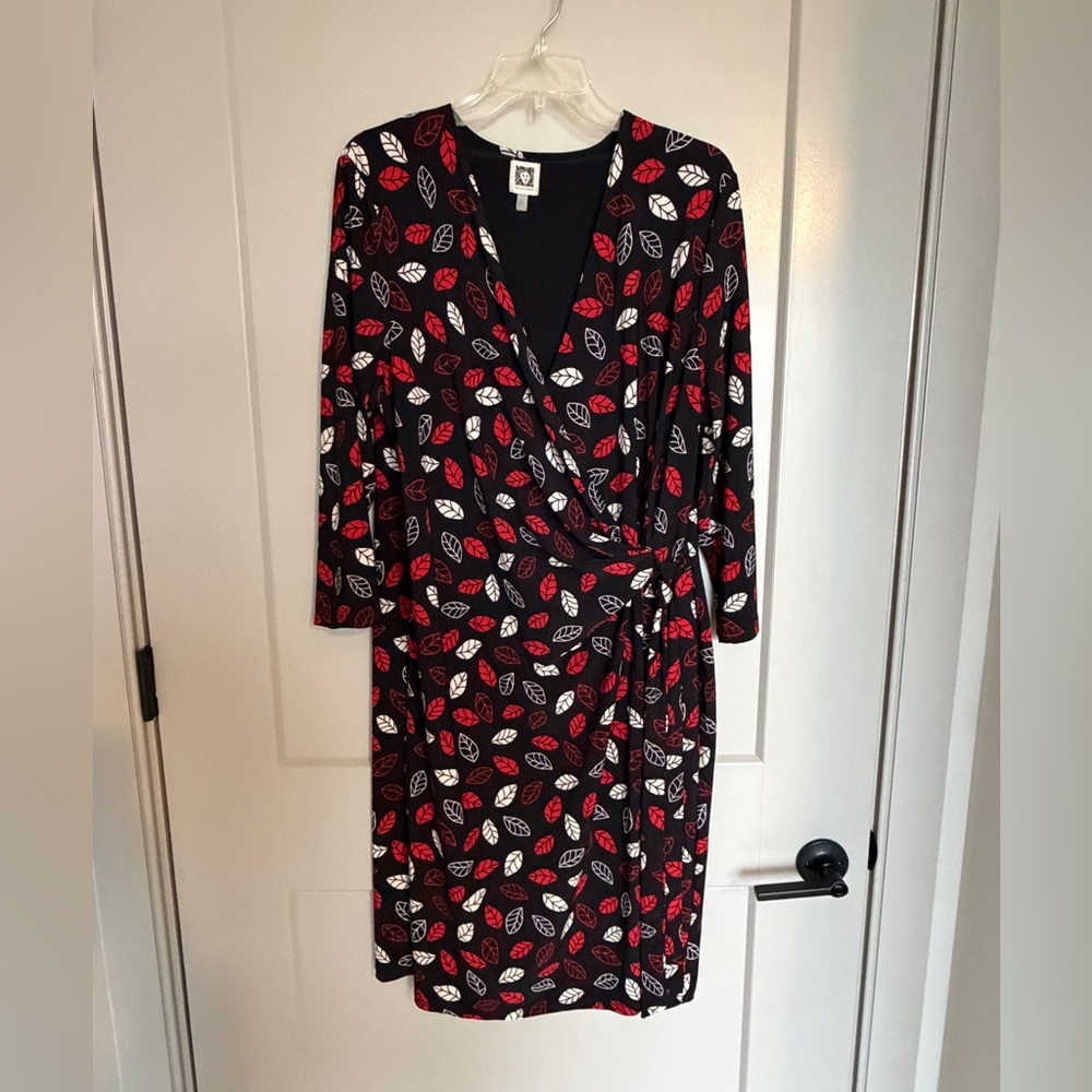 Anne Klein Chatterly Rose long sleeve wrap dress